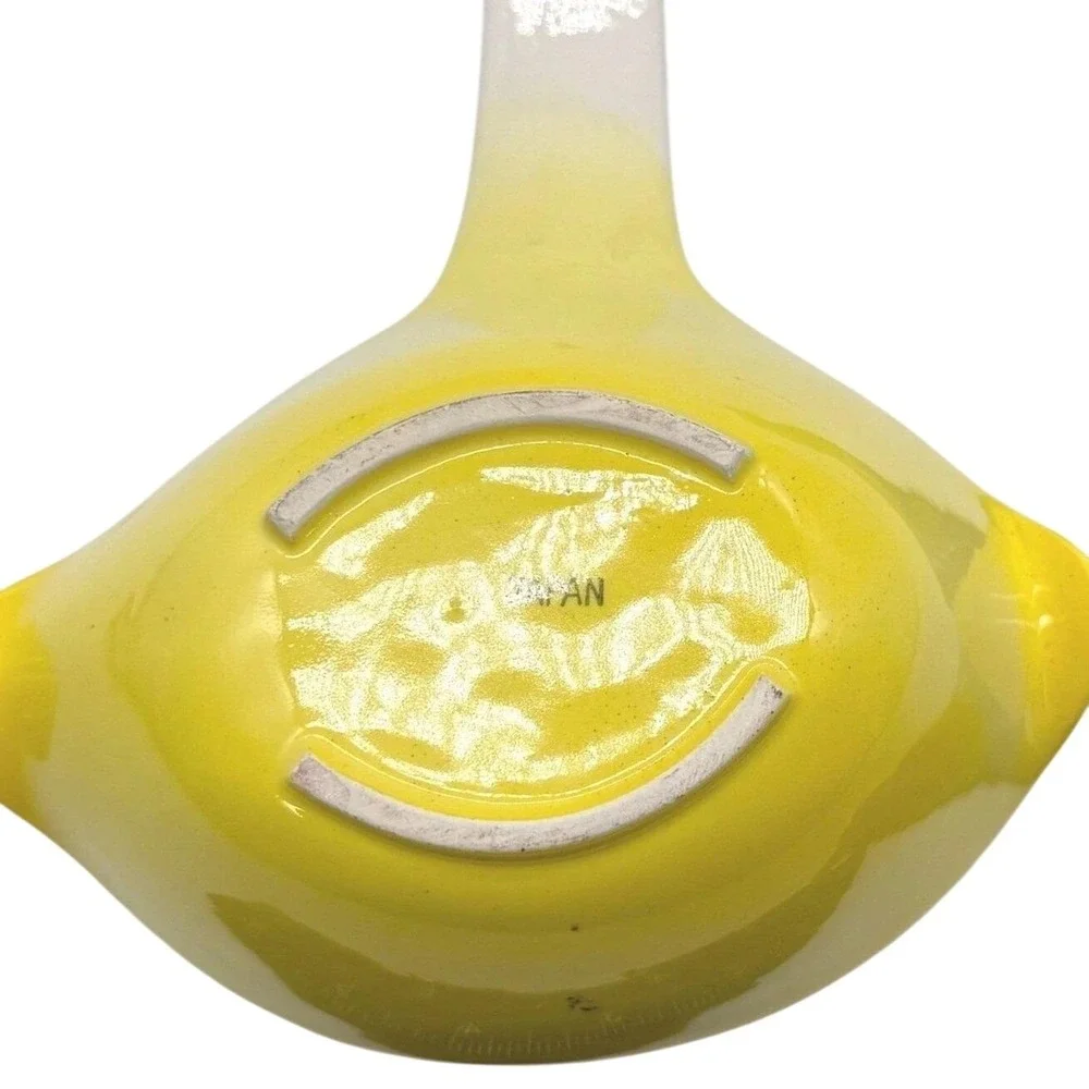 Vintage Ceramic Fat and Lean Gravy Separator Japan Yellow White Meat Graphics‎